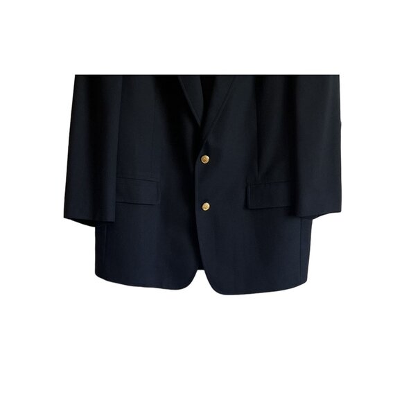 Brooks Brothers Brooksease Mens Wool Blazer Jacket 45 RG Navy Gold Button - Picture 3 of 8